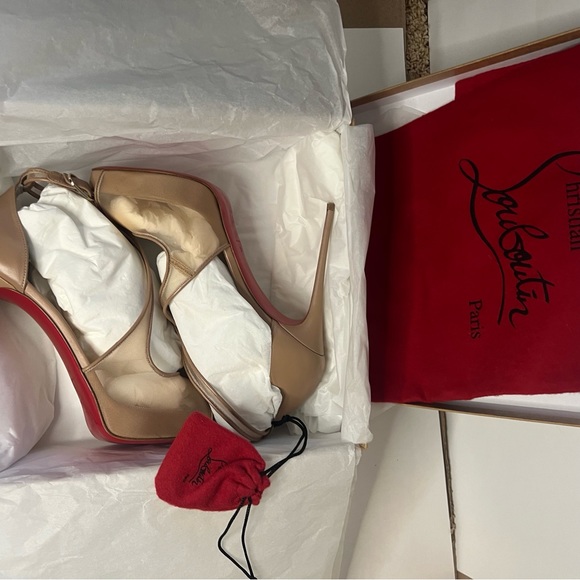 NWT Authentic Christian Louboutin Mariacar 120 Rete/Nappa 9B Strapped Heels - Picture 5 of 16